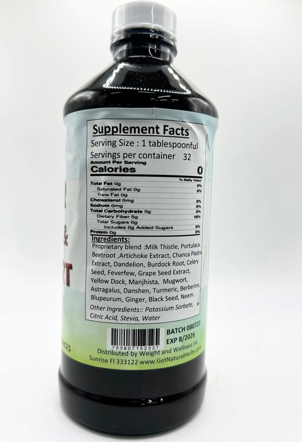 Natural Herbs Liver Detox & Support - 16oz Tonic for Liver Function, Fatty Liver & Cirrhosis with Milk Thistle, Beet Root & Turmeric!