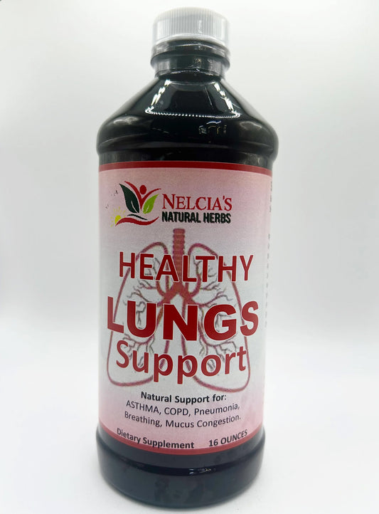 Natural Herbs Healthy Lung Support Tonic - 16oz | Asthma, Breathing & Congestion Relief with Mullen, Black Seed, Eucalyptus & More!